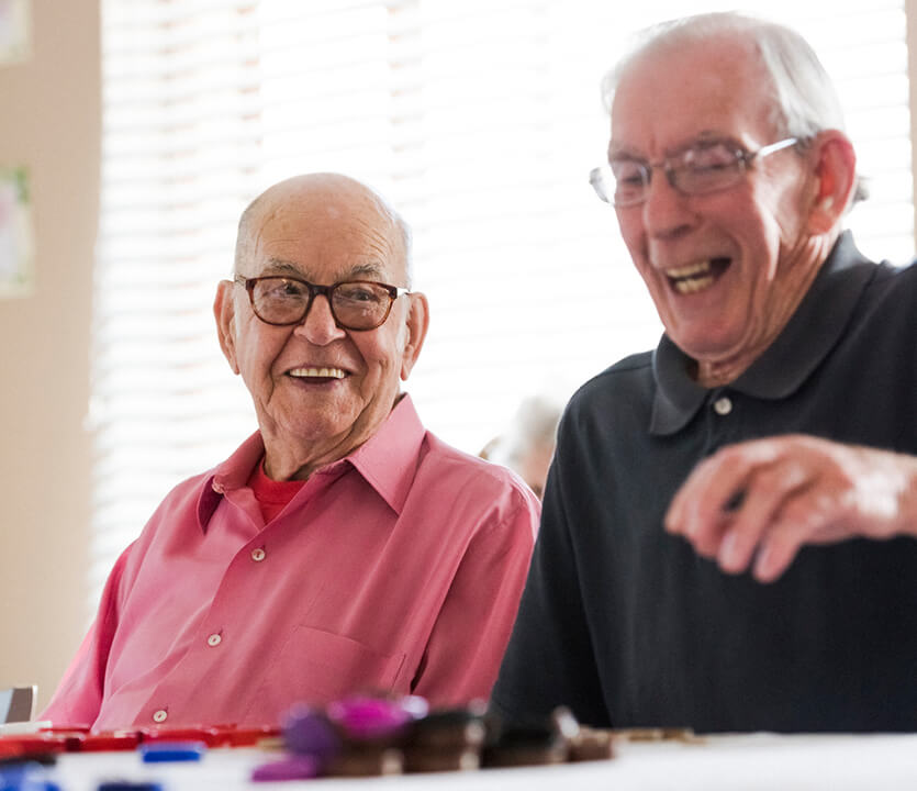 seniors playing games together