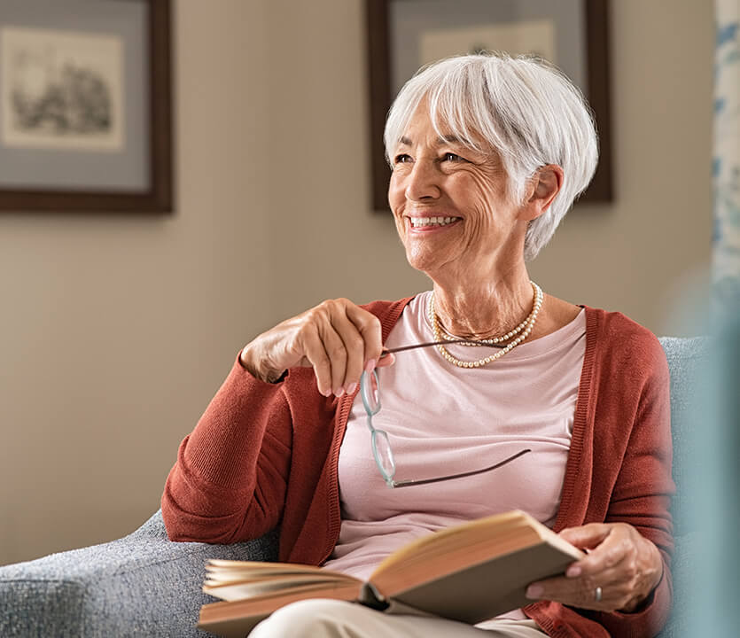 senior woman reading