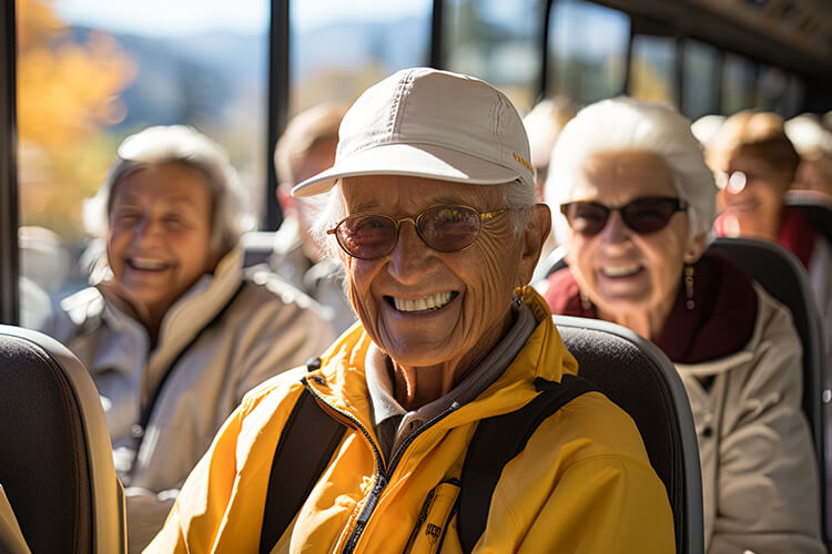 seniors riding the bus