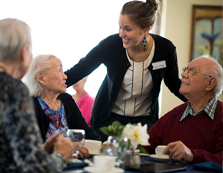 staff checking in on seniors