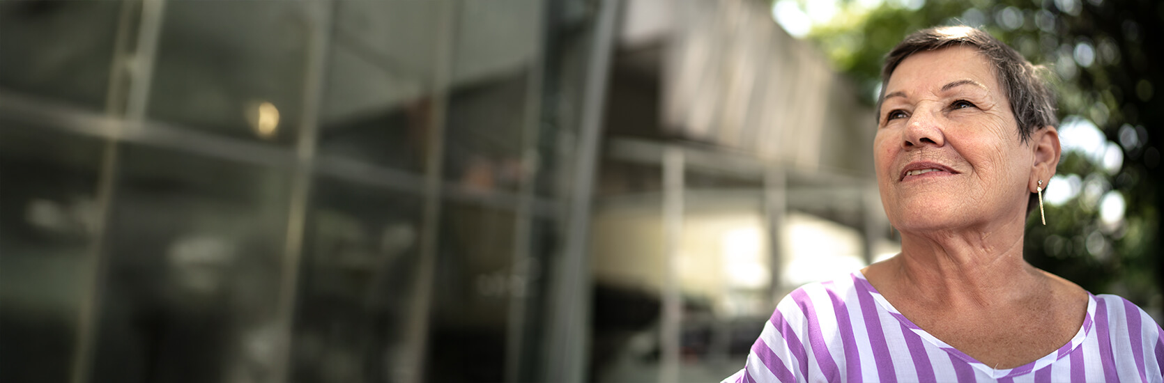 senior woman looking into the distance